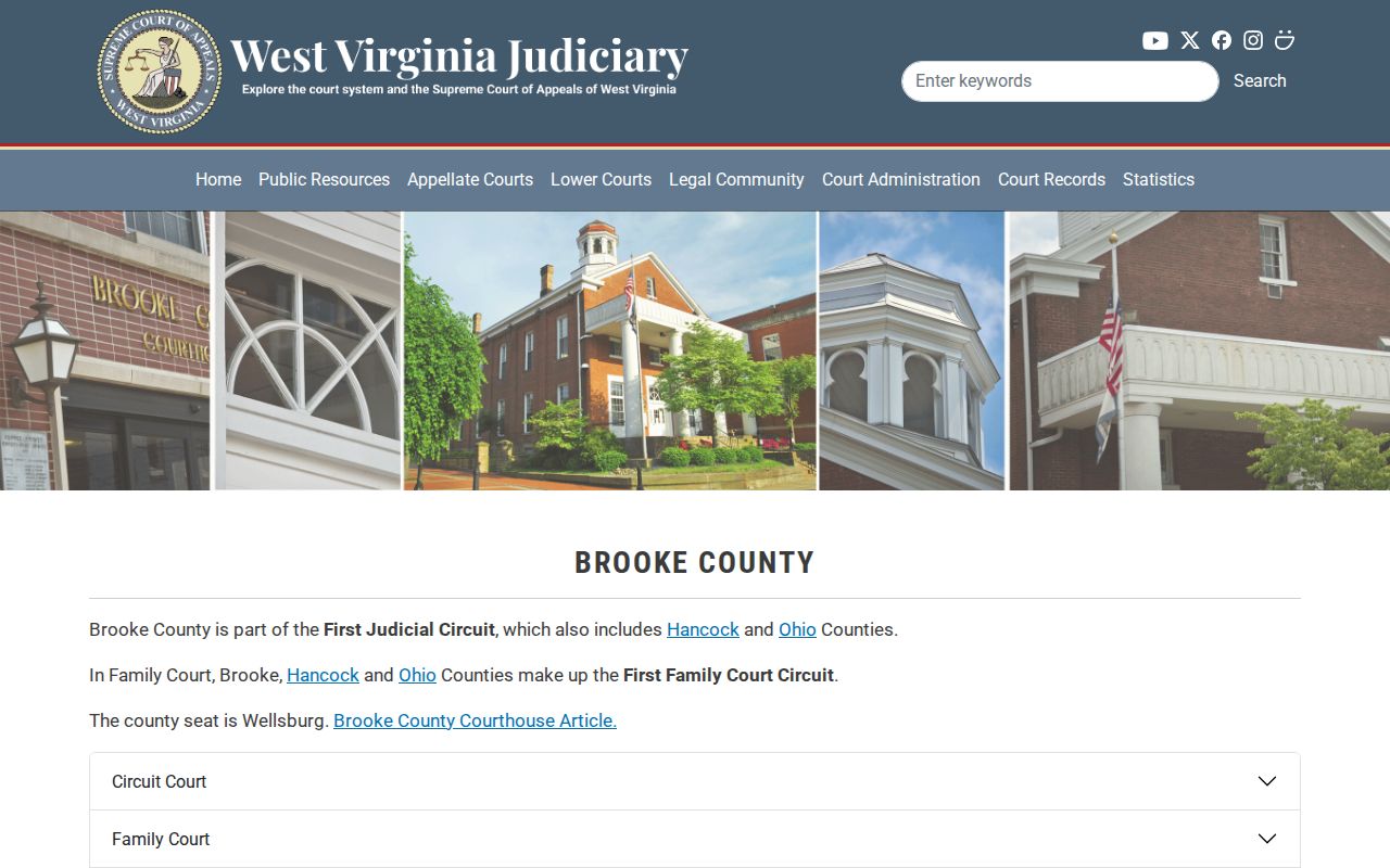 Official Brooke County court information and access page